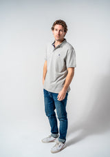 The Dexter Polo - Classic Fit Polo shirt in Grey with Navy accents