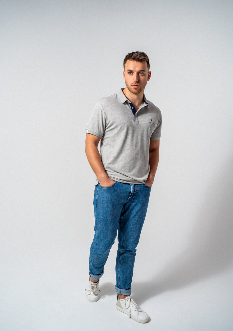 The Original Polo - Classic fit Polo Shirt in Grey with Navy accents