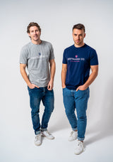 The Signature - Classic fit T-shirt in Navy Blue with Fuchsia Pink accents