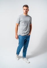 The Dexter - Classic fit T-shirt in Grey with Navy accents