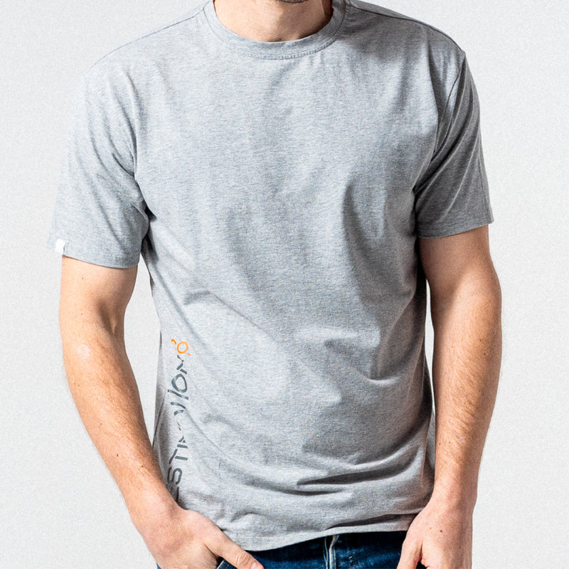 The Vertical - Classic fit T-shirt in Grey with Orange accents