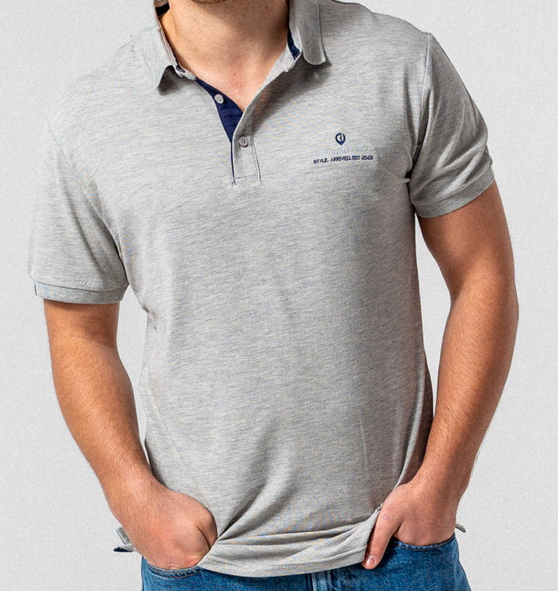 The Original Polo - Classic fit Polo Shirt in Grey with Navy accents