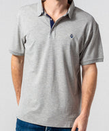 The Dexter Polo - Classic Fit Polo shirt in Grey with Navy accents