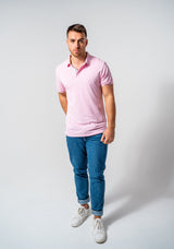 The Miami Polo - Classic fit Polo Shirt in Pink with Grey and Pink accents