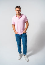 The Miami Polo - Classic fit Polo Shirt in Pink with Grey and Pink accents