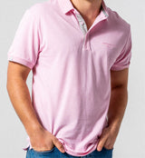 The Miami Polo - Classic fit Polo Shirt in Pink with Grey and Pink accents