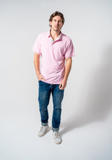 The Dexter Polo - Classic Fit Polo shirt in Pink with Grey accents