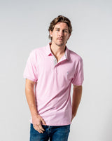 The Dexter Polo - Classic Fit Polo shirt in Pink with Grey accents