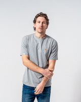 The Dexter - Classic fit T-shirt in Grey with Orange accents