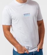 The Gradient - Classic fit T-shirt in White with Cyan Blue accents