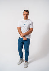 The Gradient - Classic fit T-shirt in White with Cyan Blue accents
