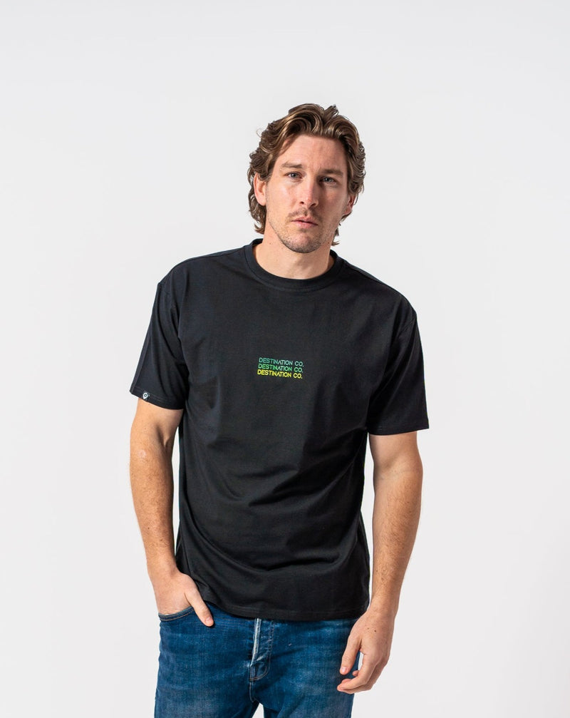 The Gradient - Classic fit T-shirt in Black with Neon Green accents
