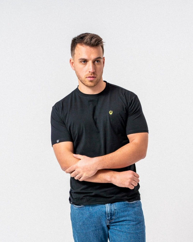 The Dexter - Classic fit T-shirt in Black with Neon Green accents