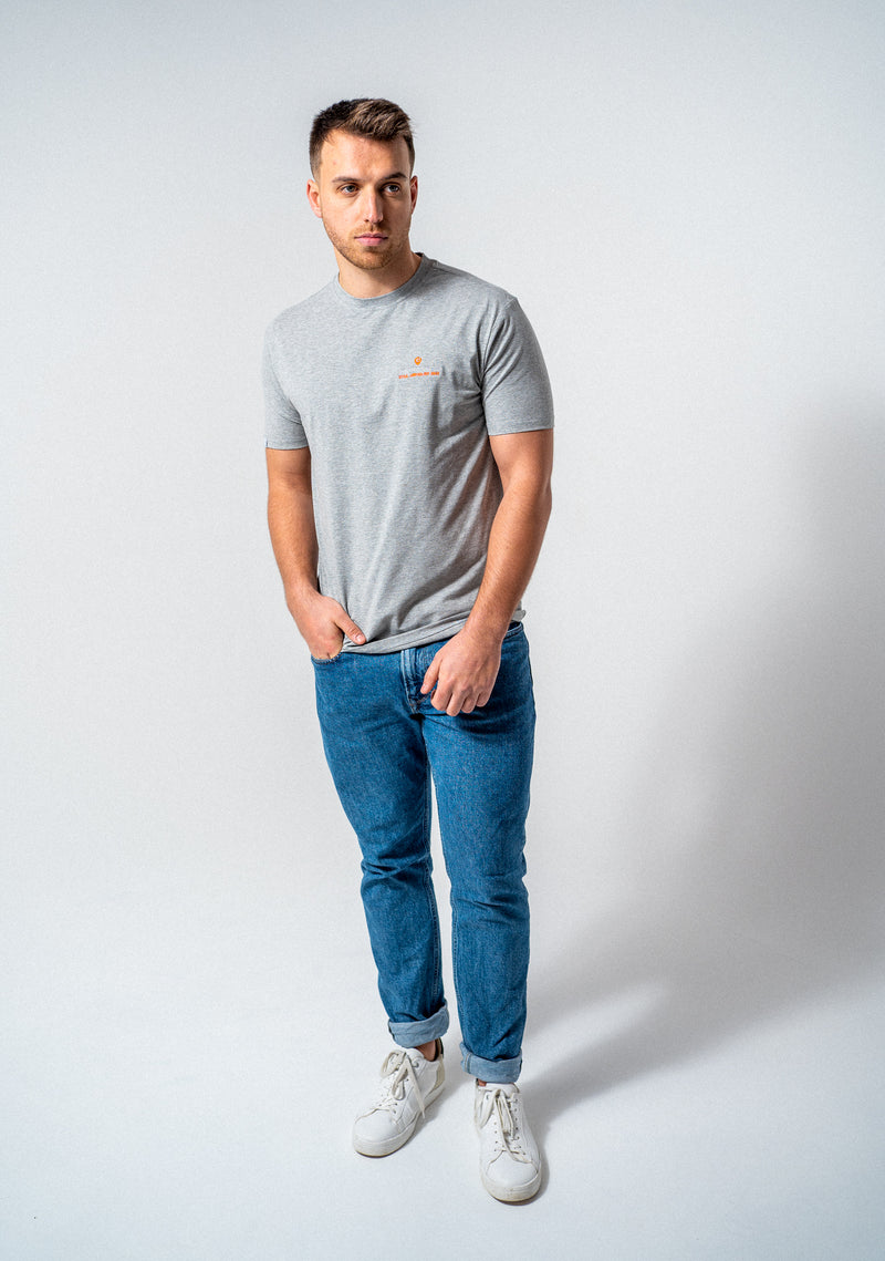 The Original - Classic fit T-shirt in Grey with Orange accents